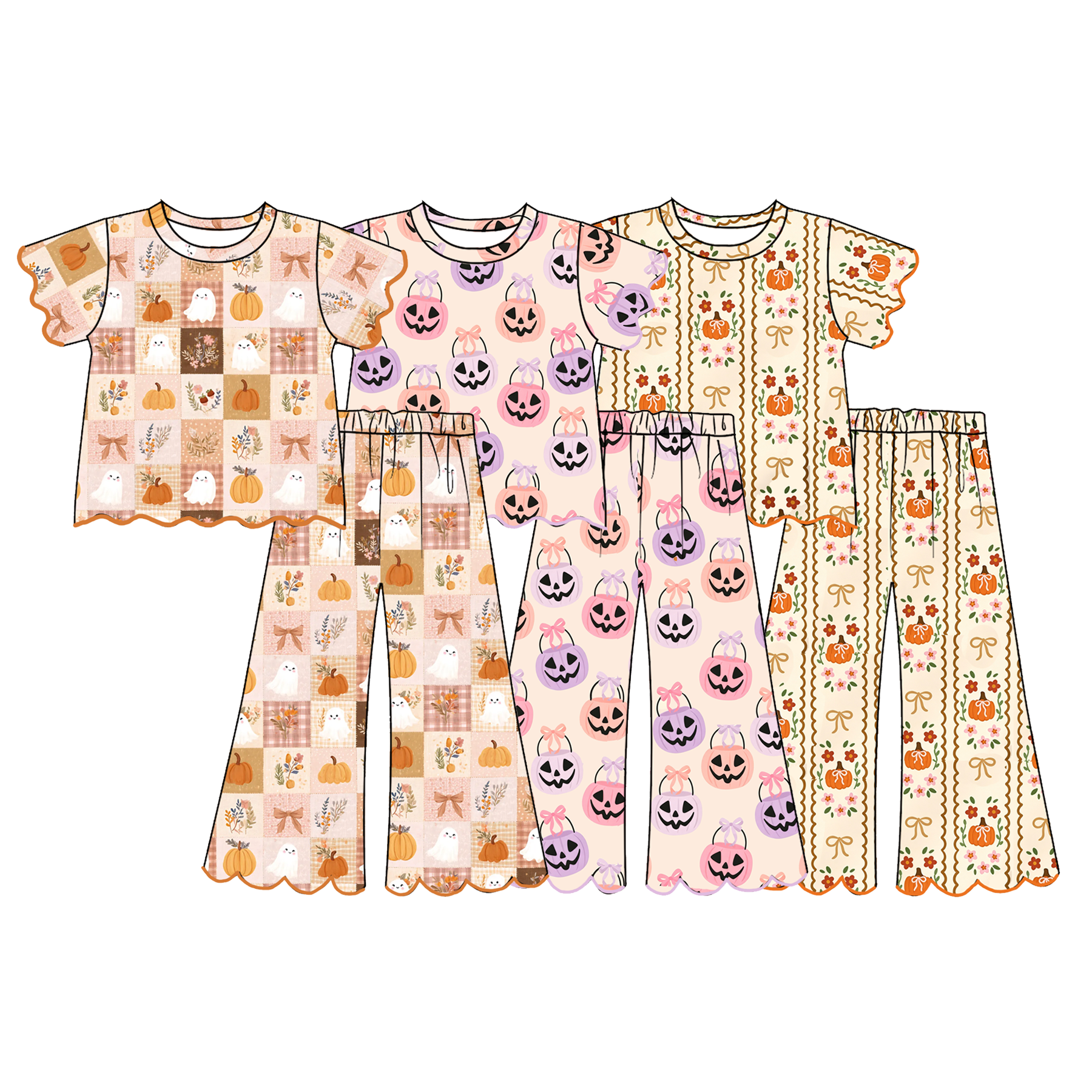(Weekly Pre-Order)Sisters Halloween Embroidery Scallop Set(Ends 8.9)