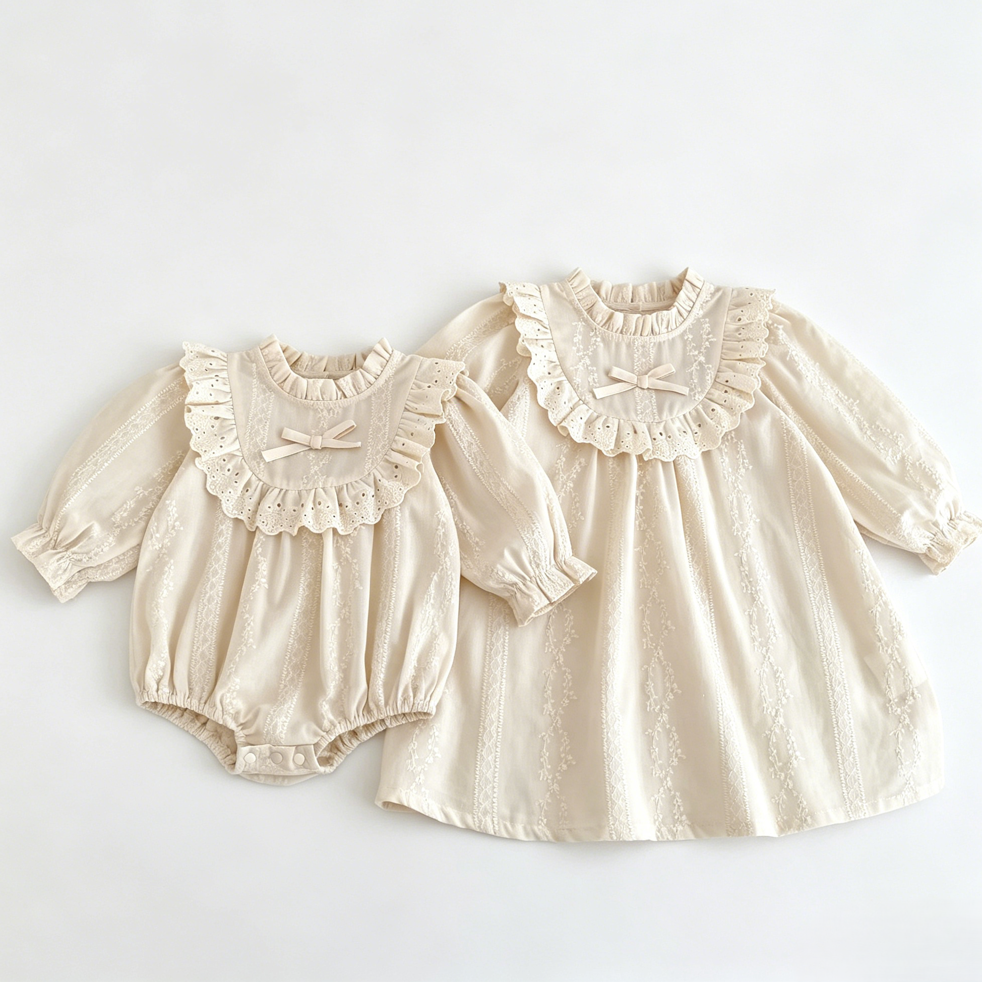 (Pre Order 2 Weeks)Sisters Fall Lace Ruffle Dress&Romper