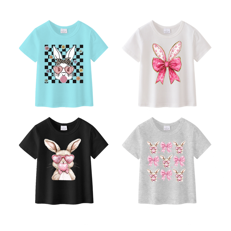 (Pre Order)Girls Easter Cartoon Print T-shirt
