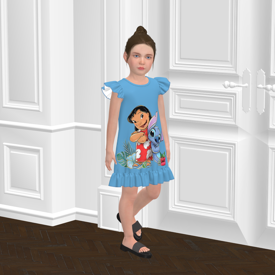 (Pre Order)Girls Spring and Summer Cartoon&Princess Print Pajamas