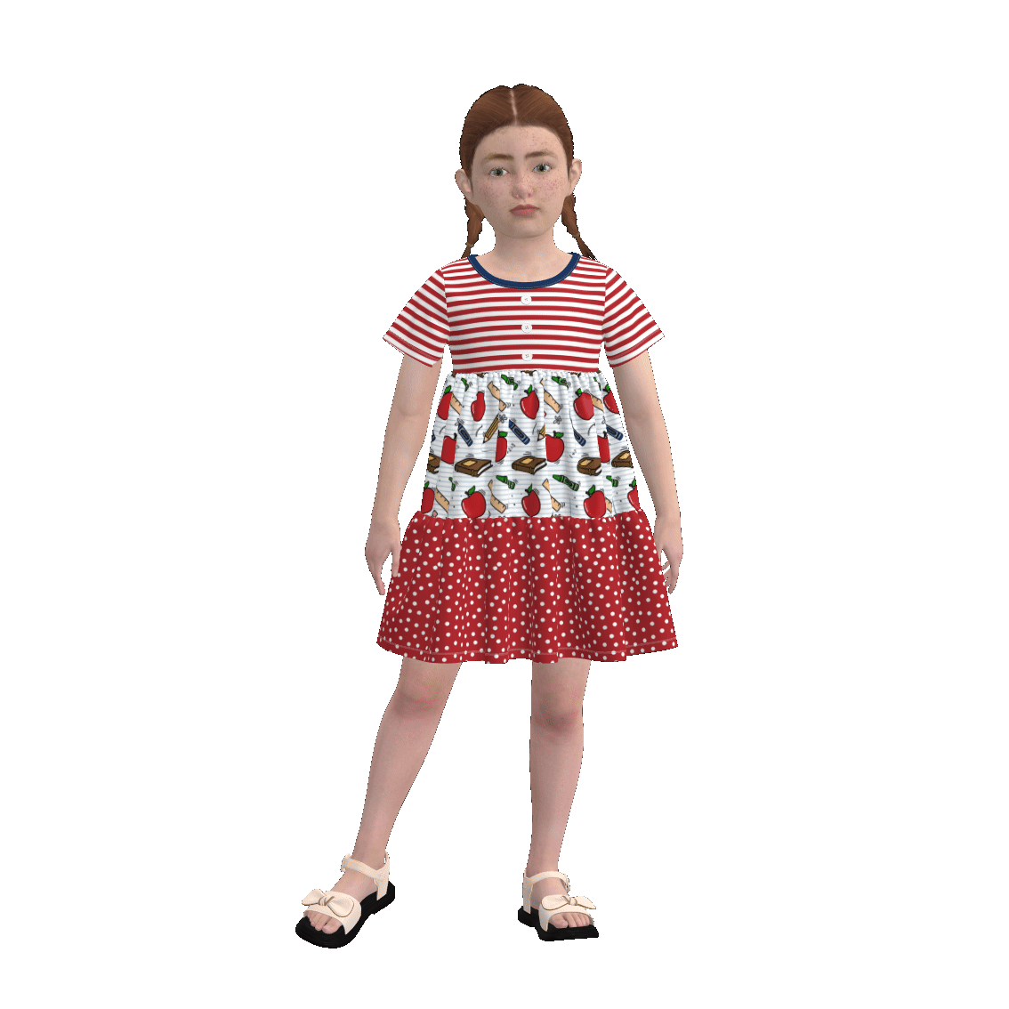 (Pre Order)Siblings Summer Back To School Print Dress,Set&Top