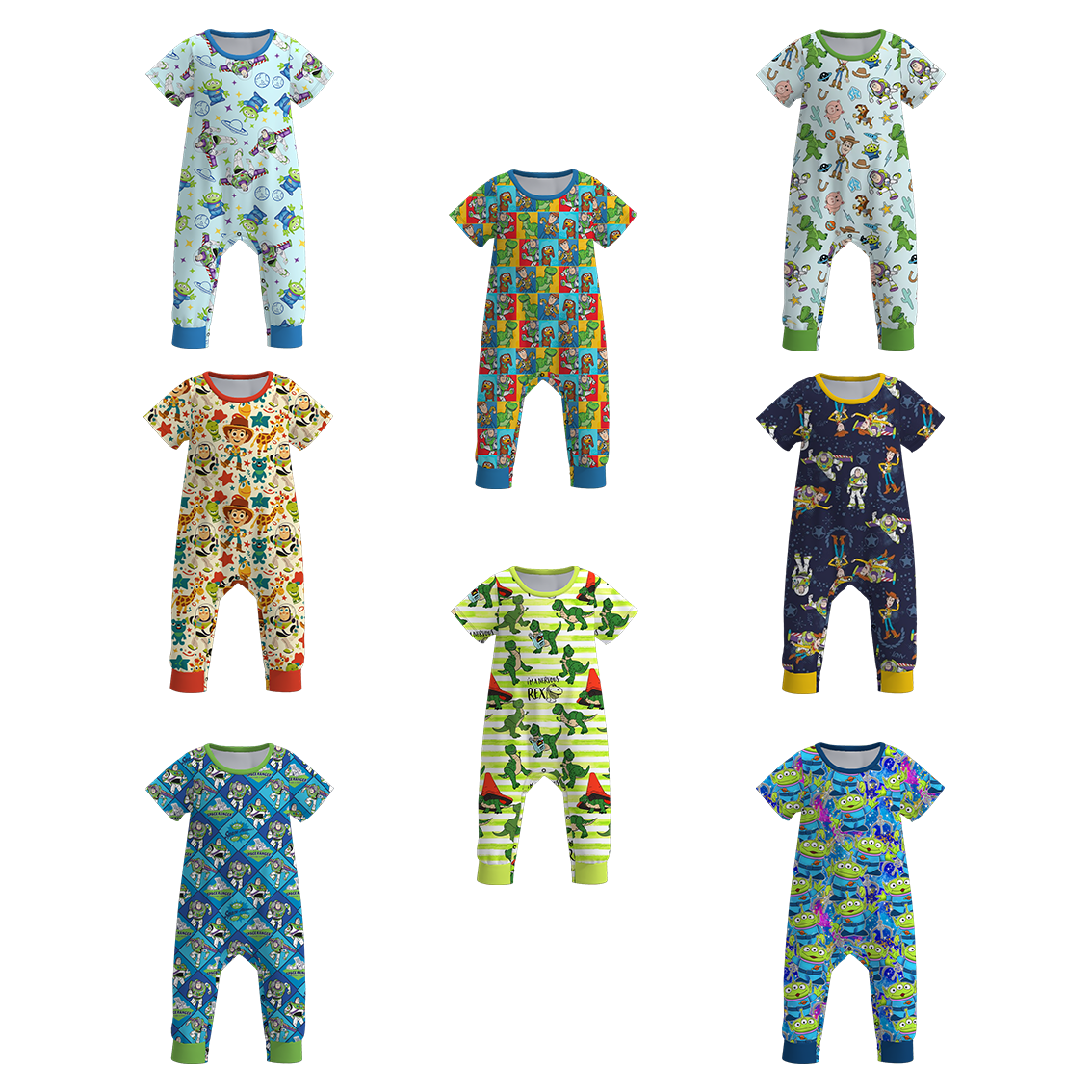 (Pre Order)Boys Summer Cartoon Print Romper