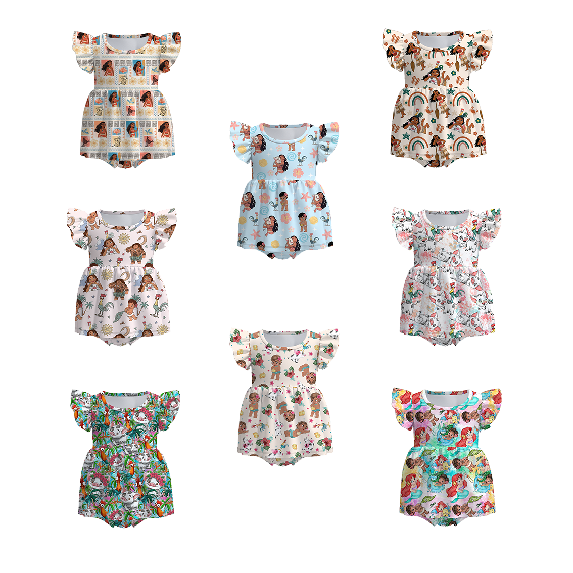 (Pre Order)Baby Girls Moana Print Romper