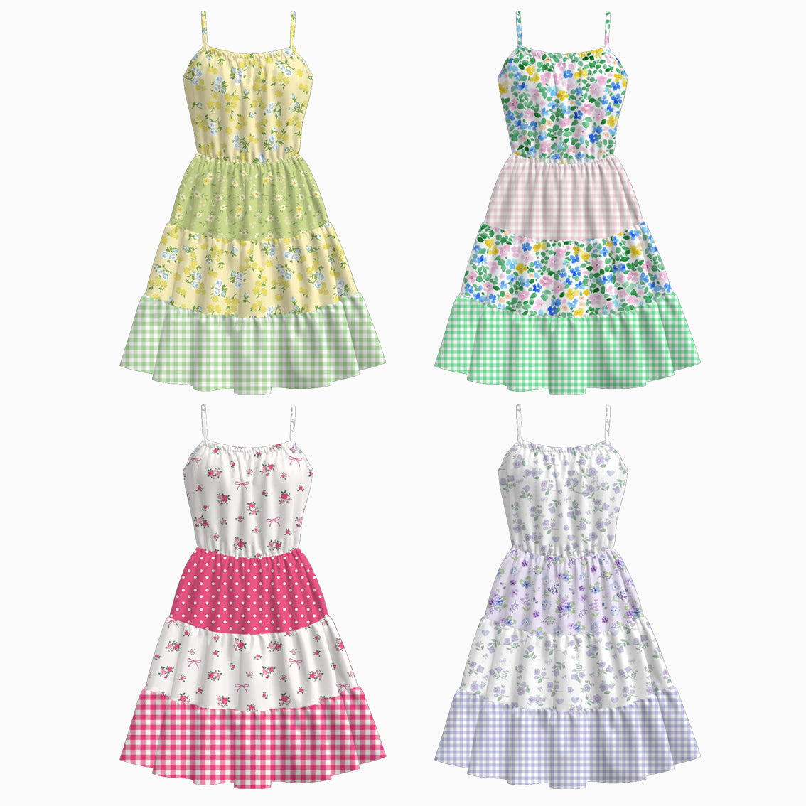 (Pre Order)Adults Spring and Summer Floral Print Slip Dress