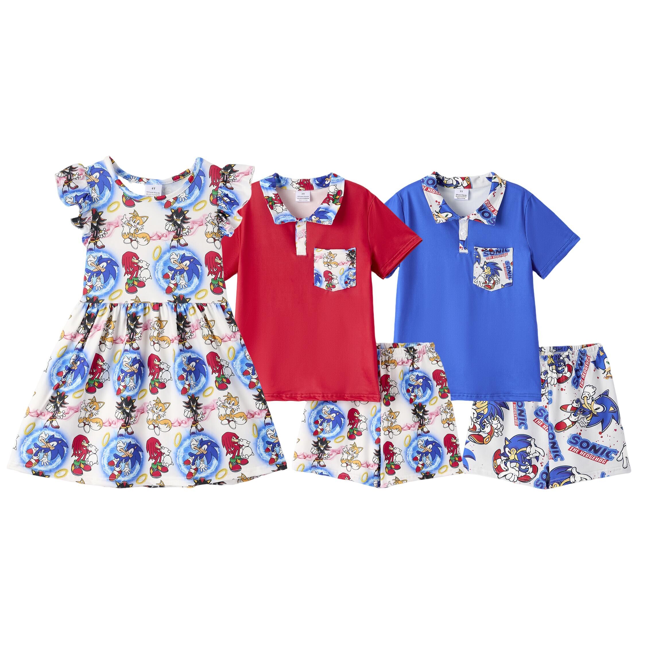 (Pre Order,Prepack Zone)Siblings Spring&Summer Cartoon Print Dress&Set(Mix Size)