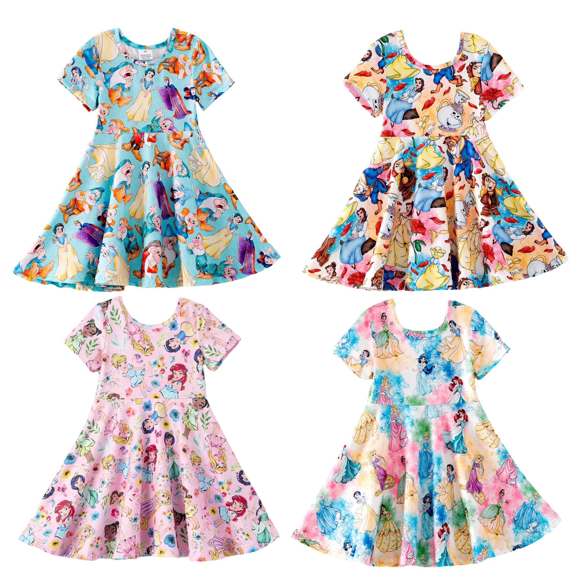 (Pre Order,Prepack Zone)Girls Spring&Summer Princess Print Dress(Mix Size)