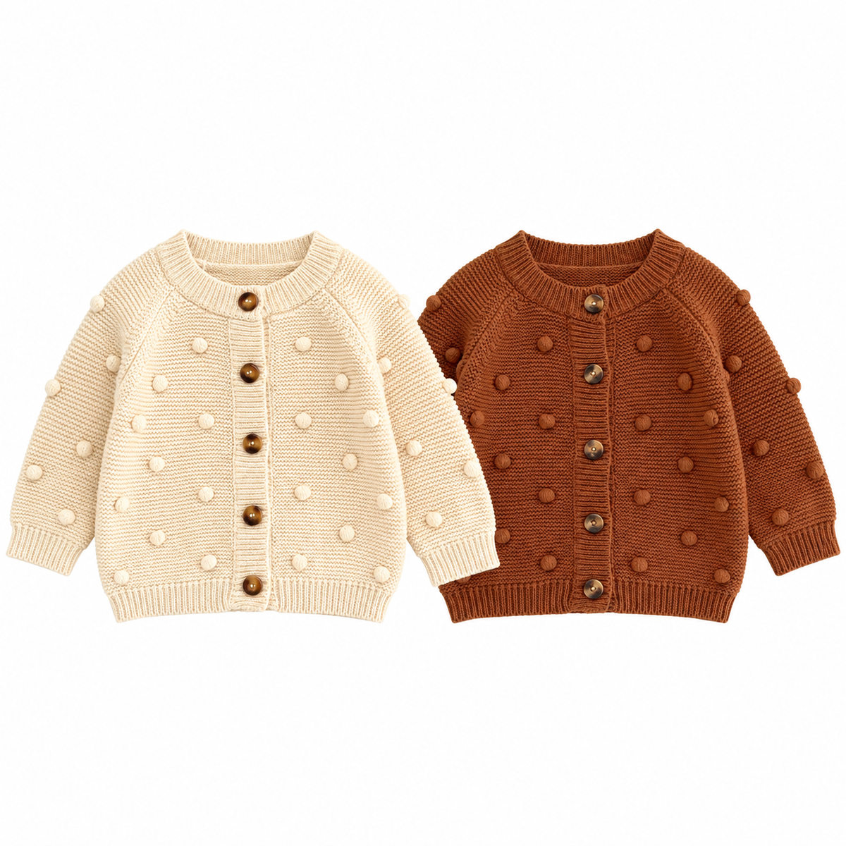 (Pre Order 2 Weeks)Kids Fall&Winter Dot Sweater Cardigan