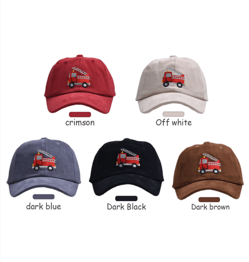 (Pre Order)Kid's Fire Engine Embroidered Baseball Cap