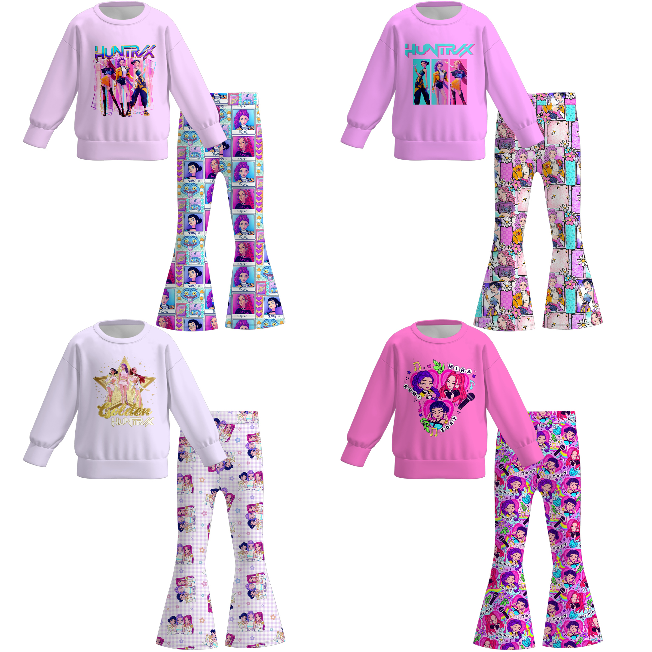 (Pre Order)Girls Movie Character Print Sweatshirt Set
