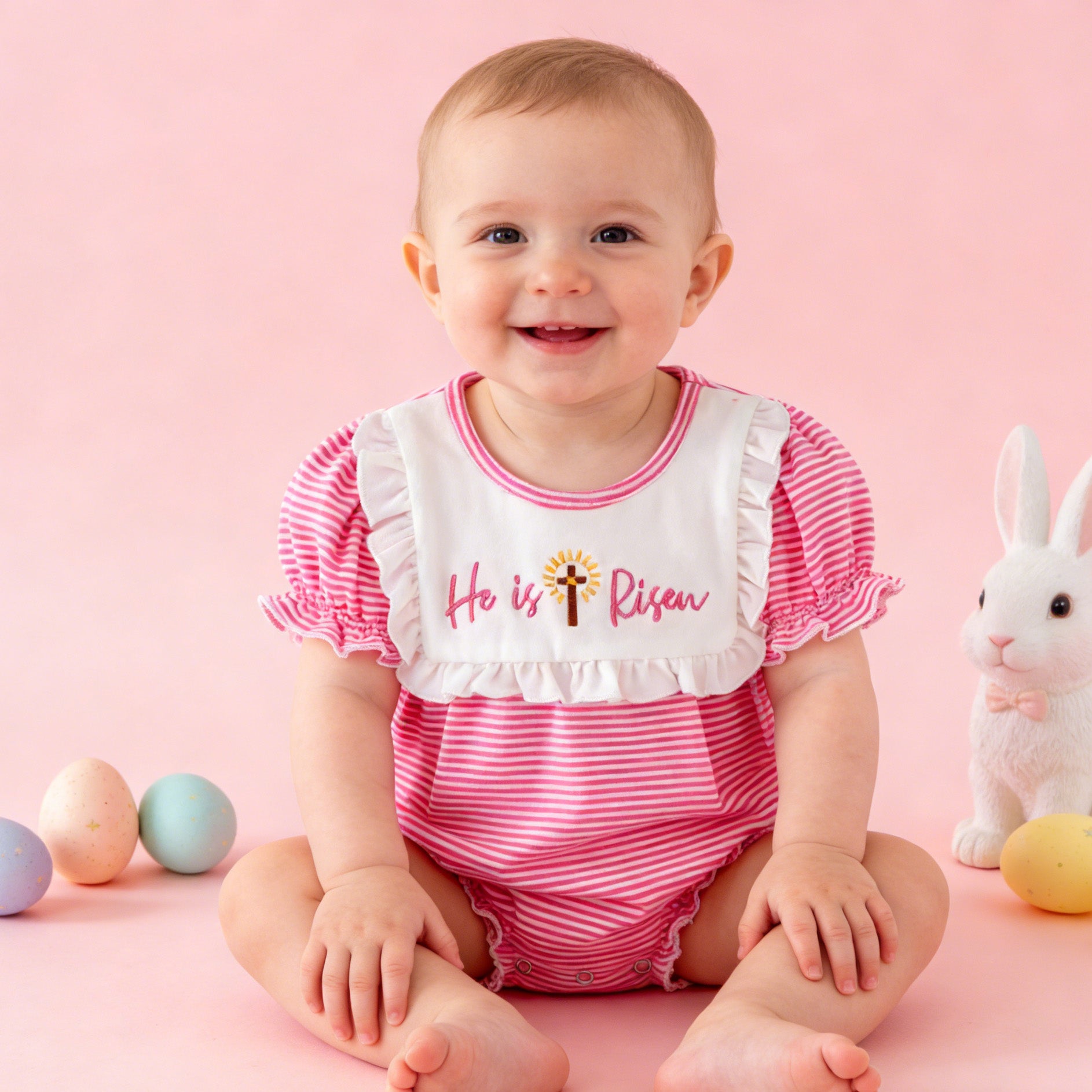(In Stock)Siblings Easter Embroidery Dress,Set&Romper