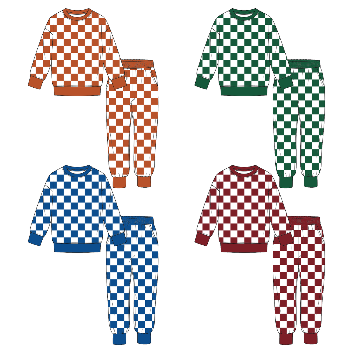 (Weekly Pre-Order)Boys Fall&Winter Plaid Outfit Set(Ends 10.6)