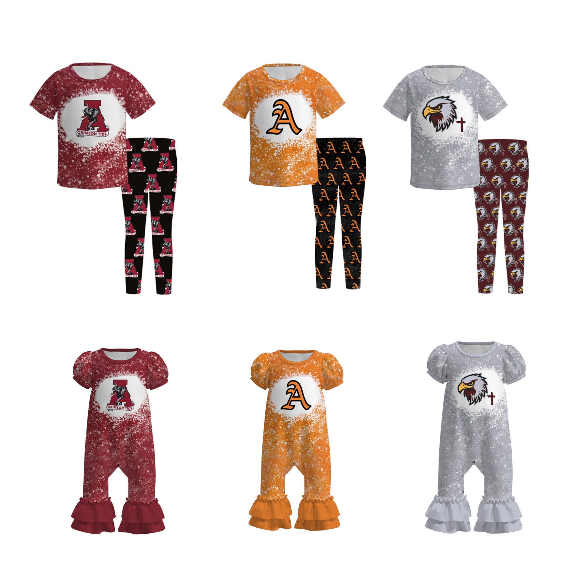 (Pre Order)Family Football Team Print Outfit Set&Romper