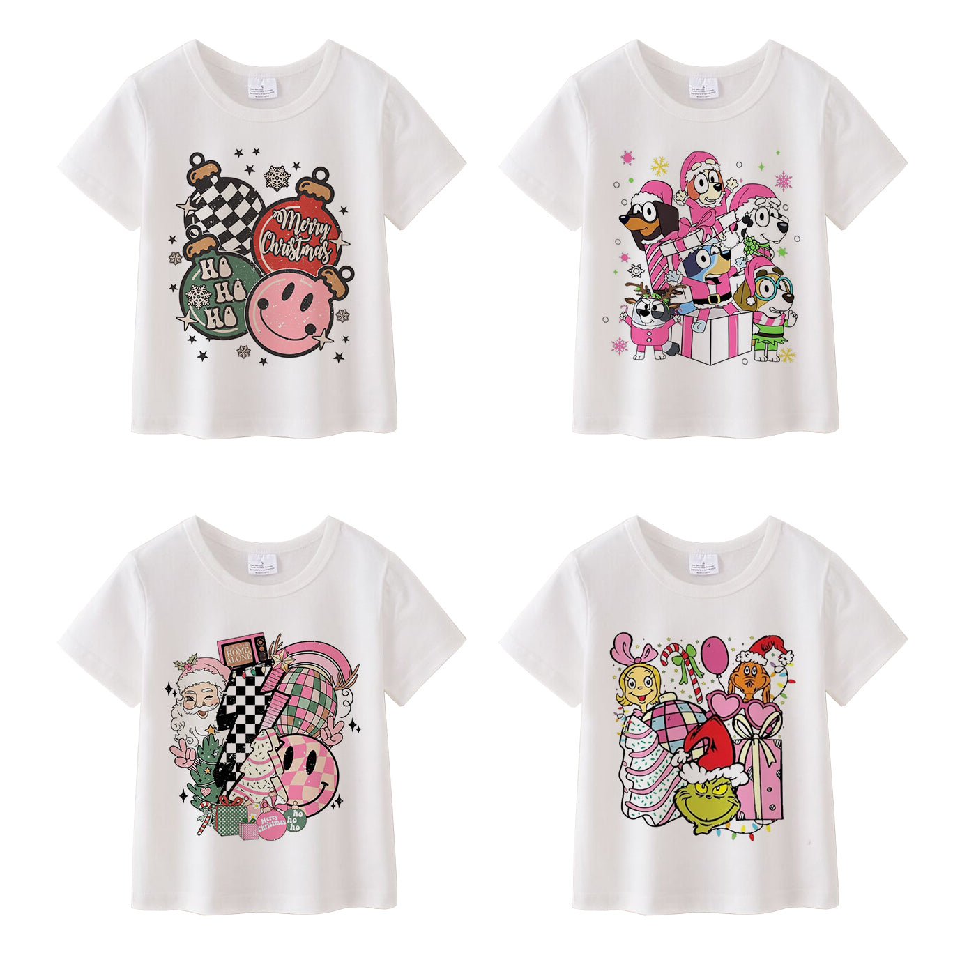 (Pre Order)Christmas Cartoon Print Cotton Top