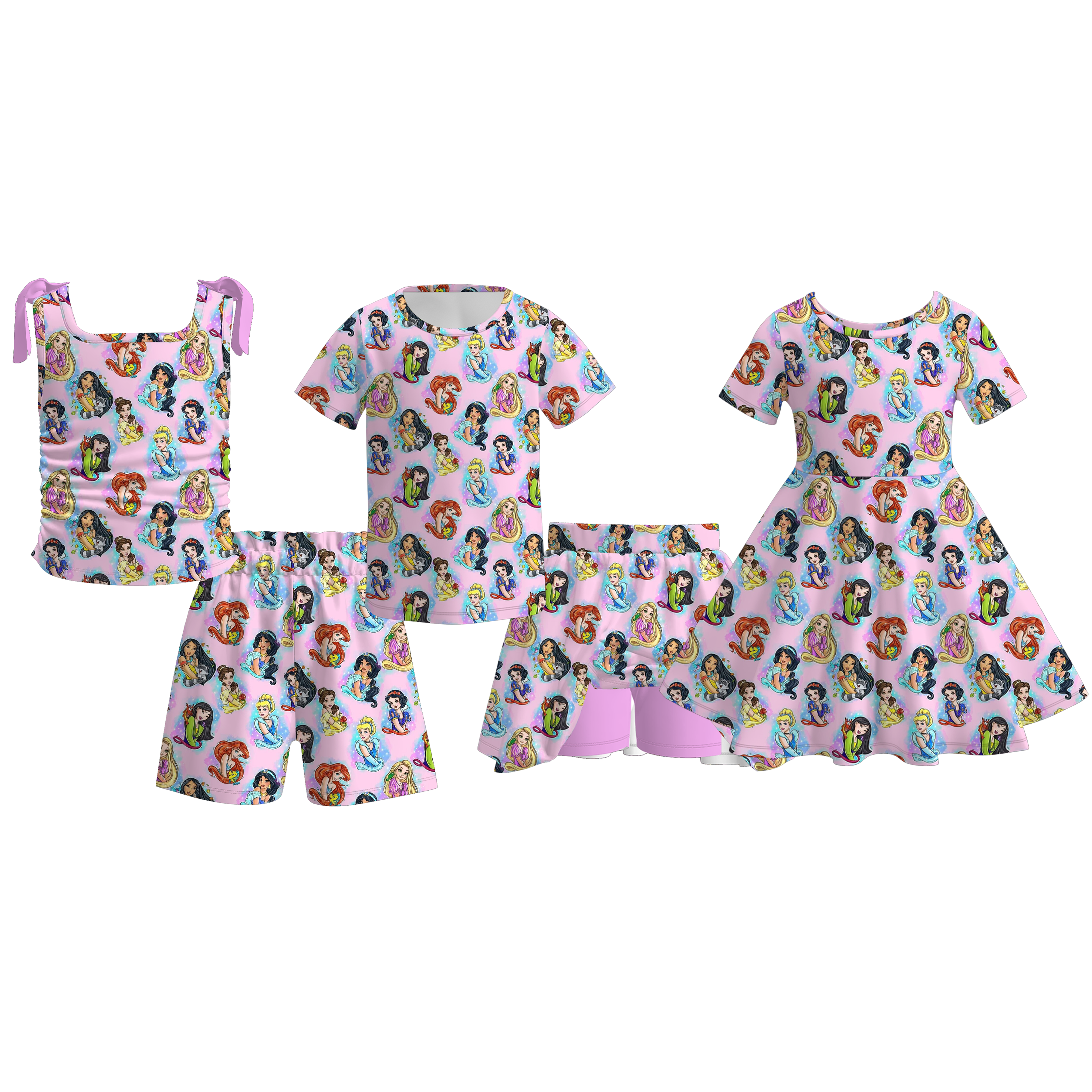 (Pre Order)Girls Spring&Summer Princess Print Dress&Set