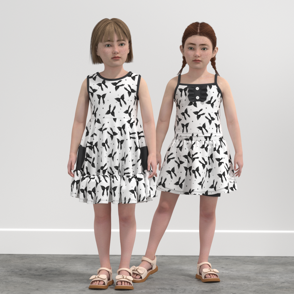 (Pre Order)Girls Halloween Cartoon Print Dress