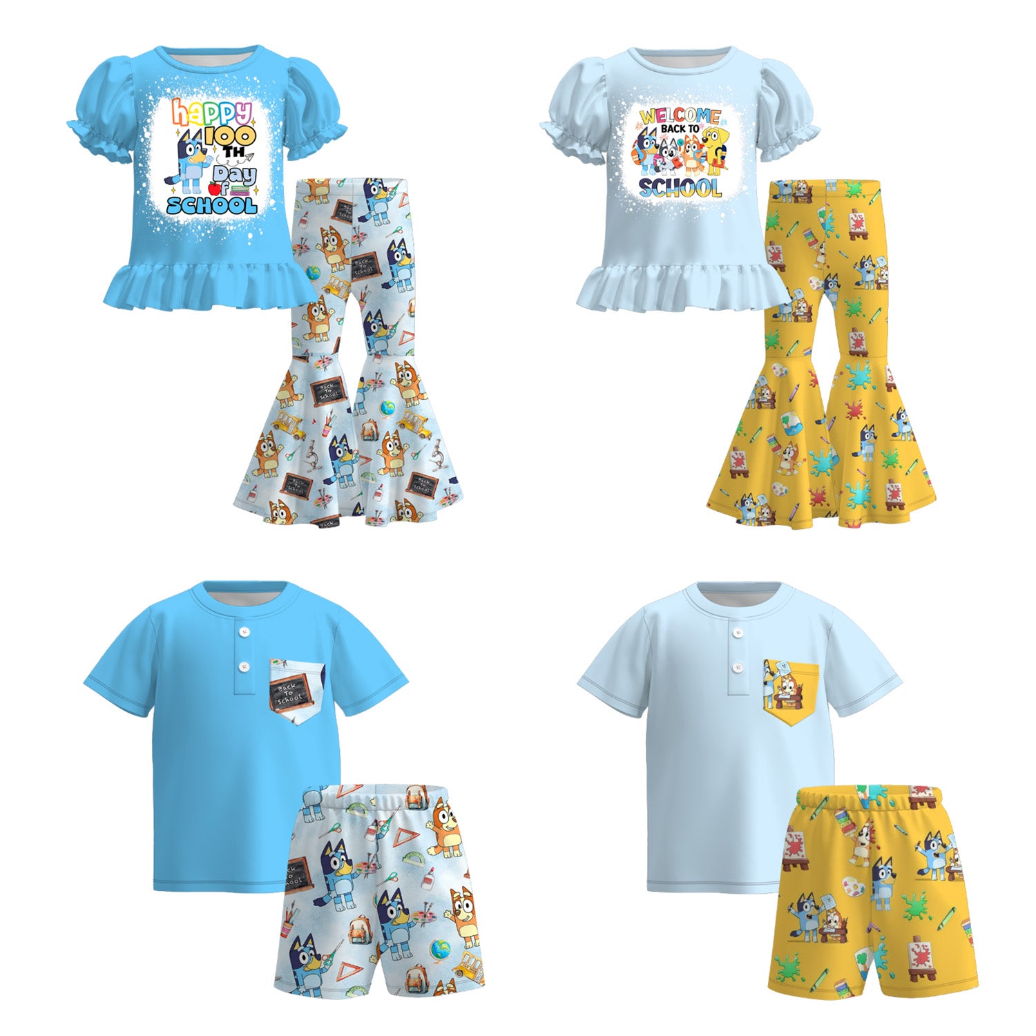(Pre Order)Siblings Summer Back To School Print Set