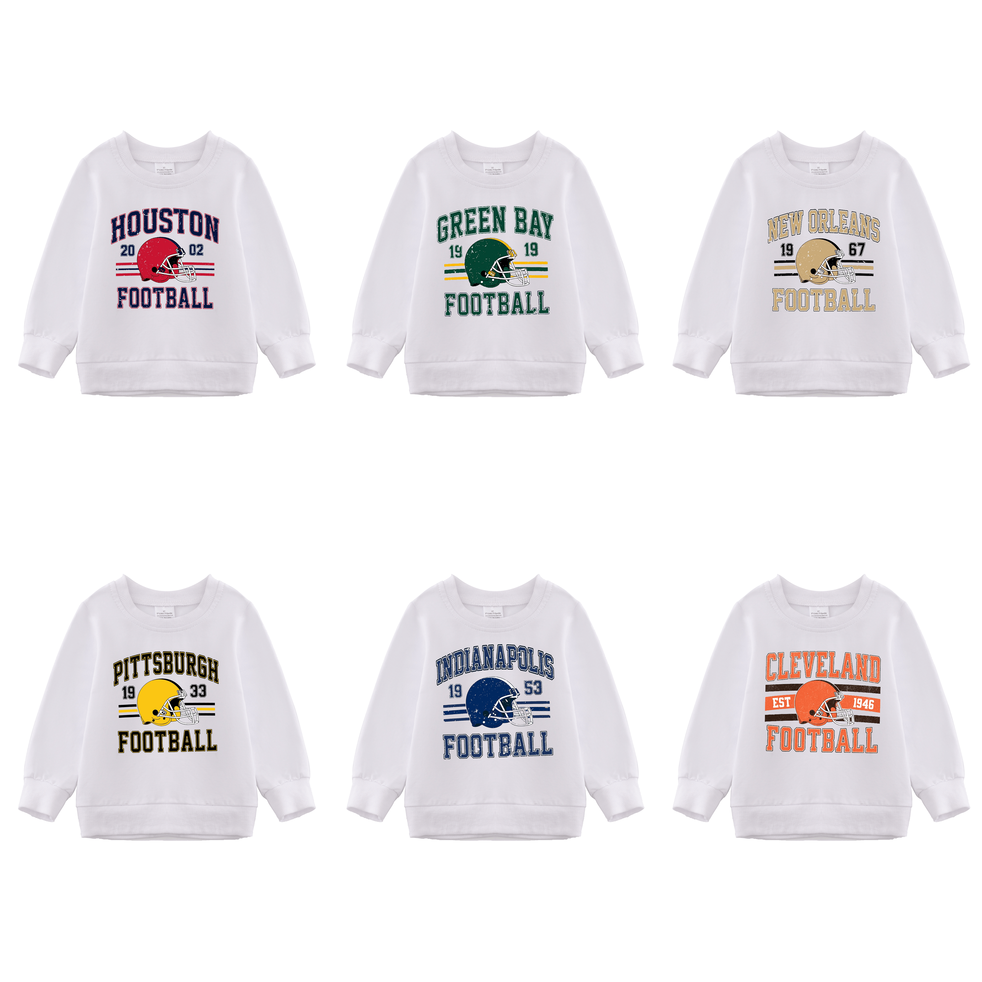 (Pre Order)Girls Fall Football Print Sweatshirt