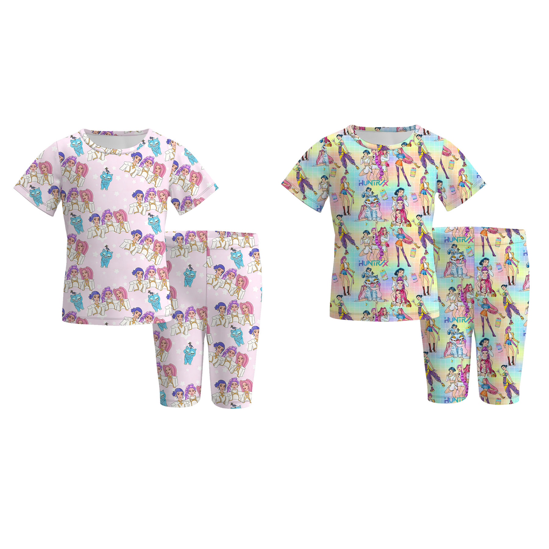 (Pre Order)Girls Spring&Summer Movie Character Print Capris Set