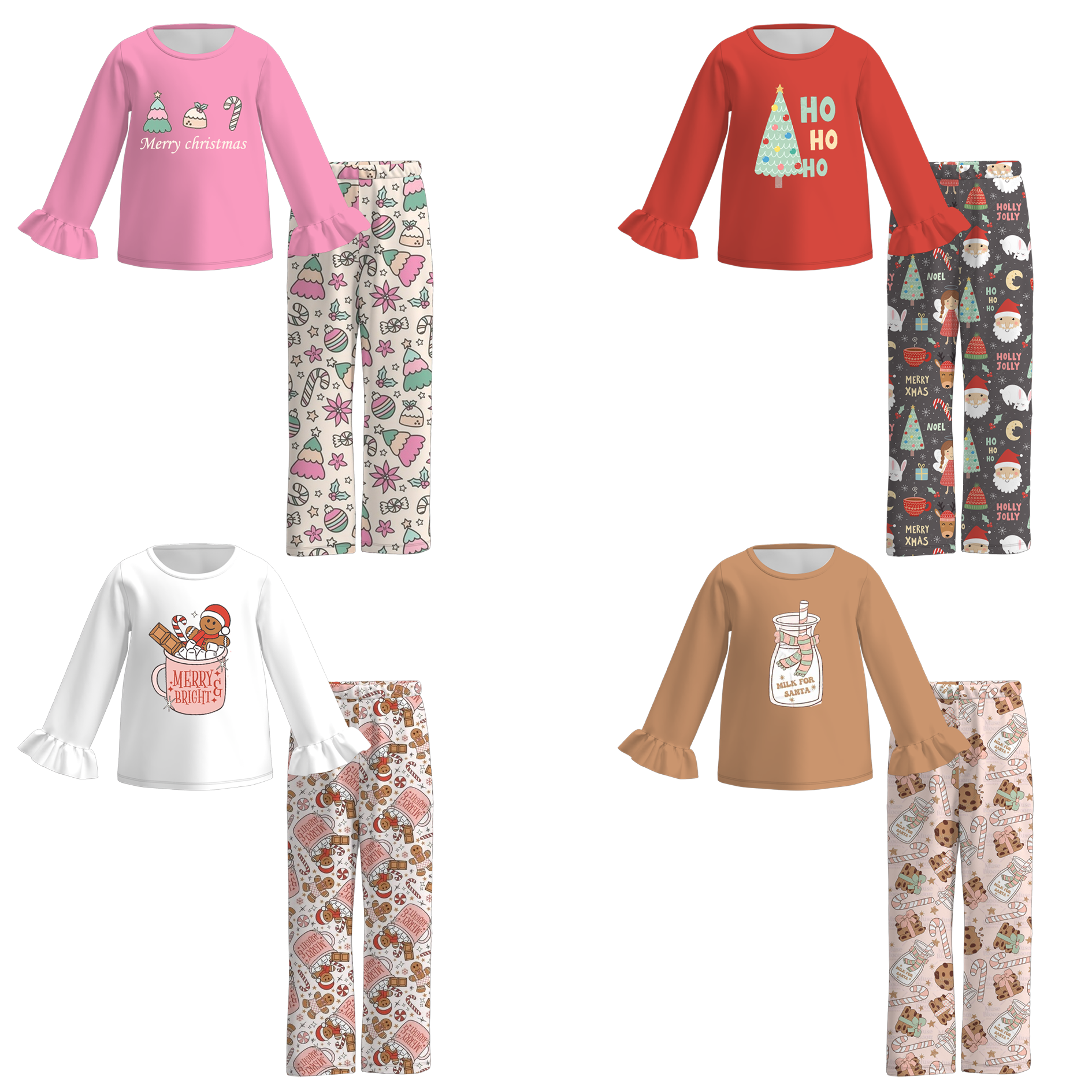 (Pre Order)Girls Christmas Print Pajama