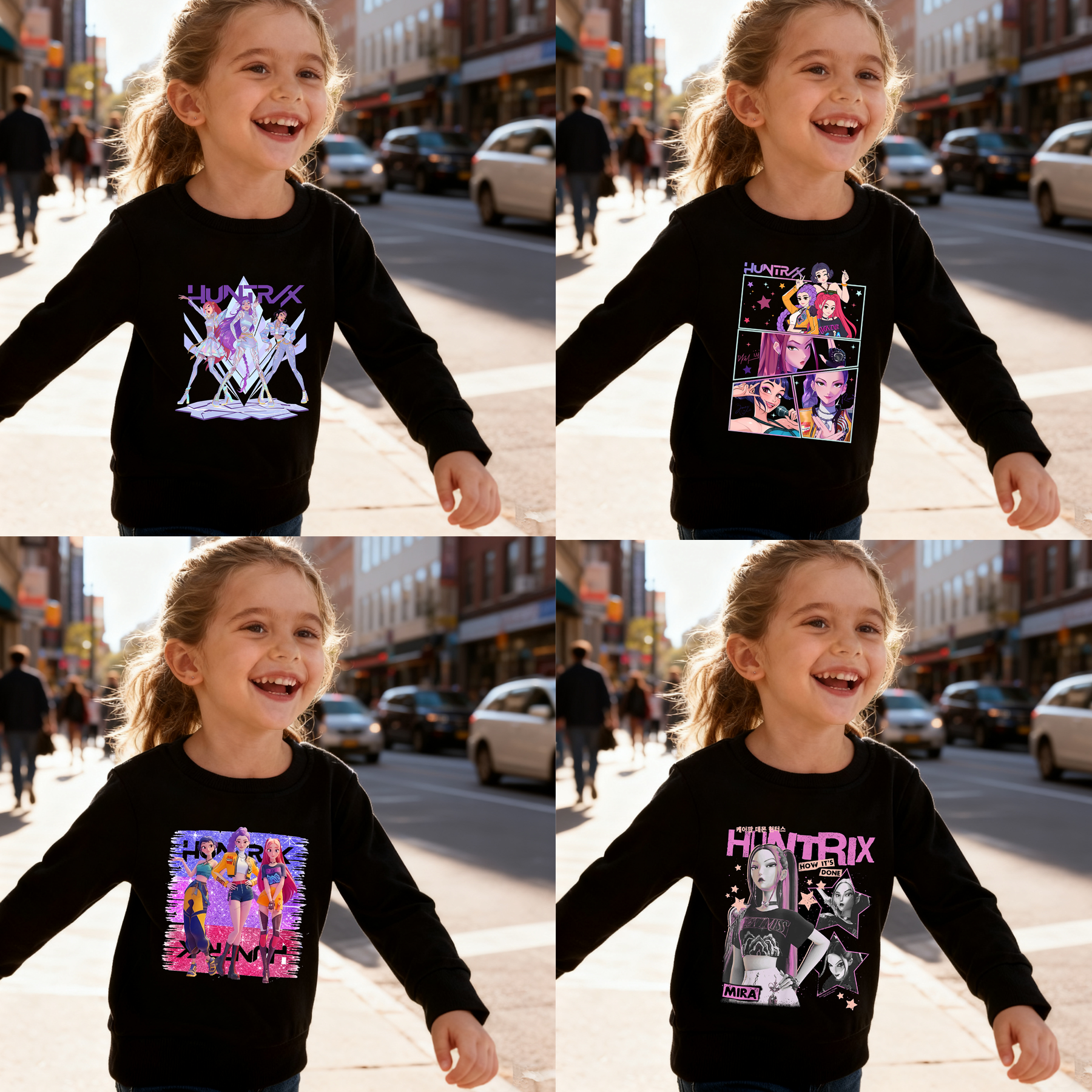(Pre Order)Girls Spring&Summer Movie Character Print Cotton Sweatshirt