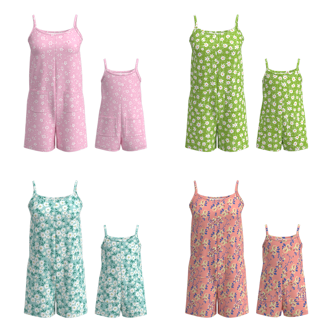 (Pre Order)Mommy and Me Flower Print Jumpsuit