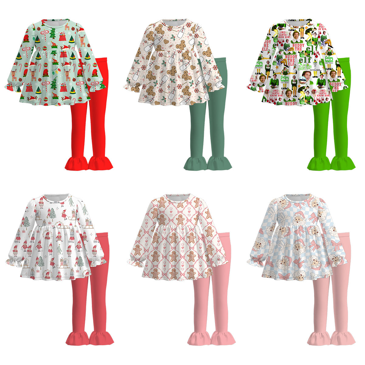(Pre Order)Girls Christmas Nutcracker Print Outfit Set