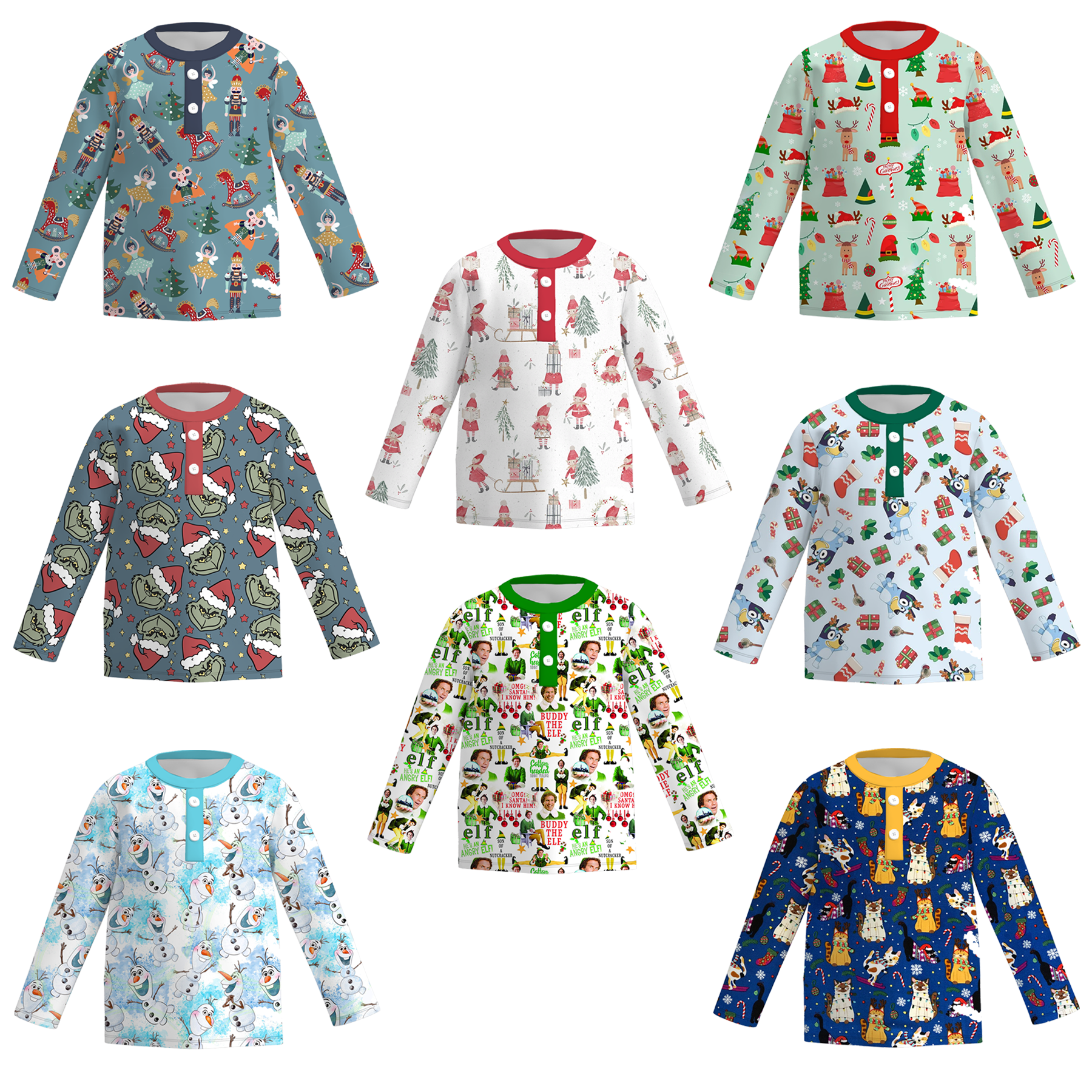 (Pre Order)Boys Christmas Print Milk Silk Top