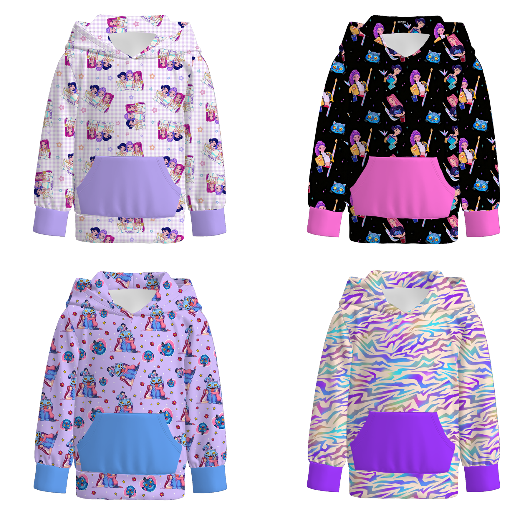 (Pre Order)Girls Movie Character Print Hoodie