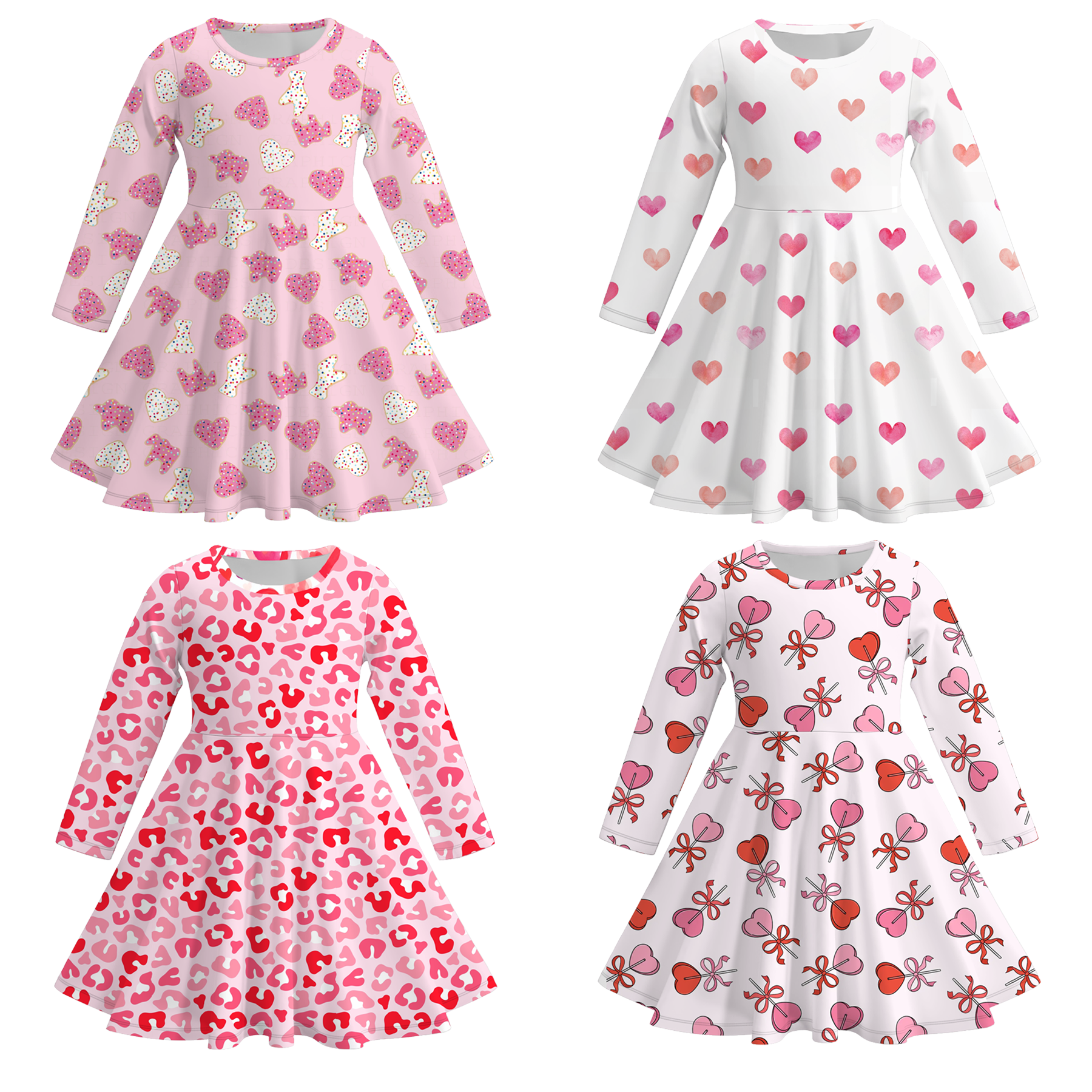 (Pre Order)Girls Valentine's Day Print Dress