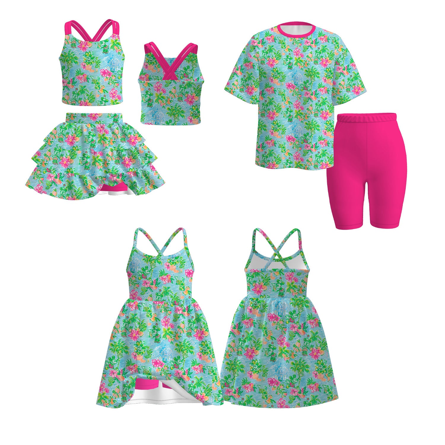 (Pre Order)Family Spring and Summer Floral Print Dress&Set