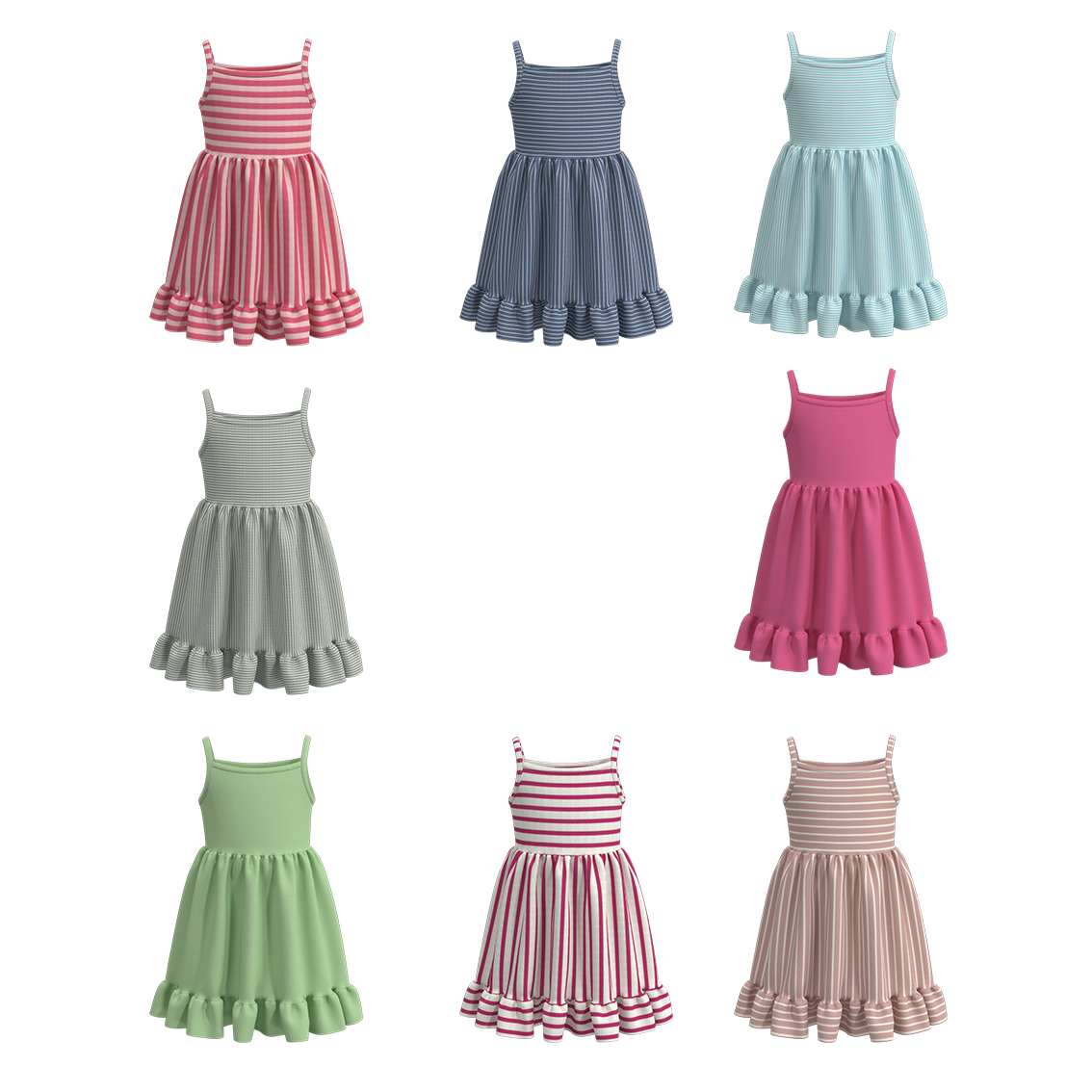 (Pre Order)Summer Girls Cotton Slip Dress