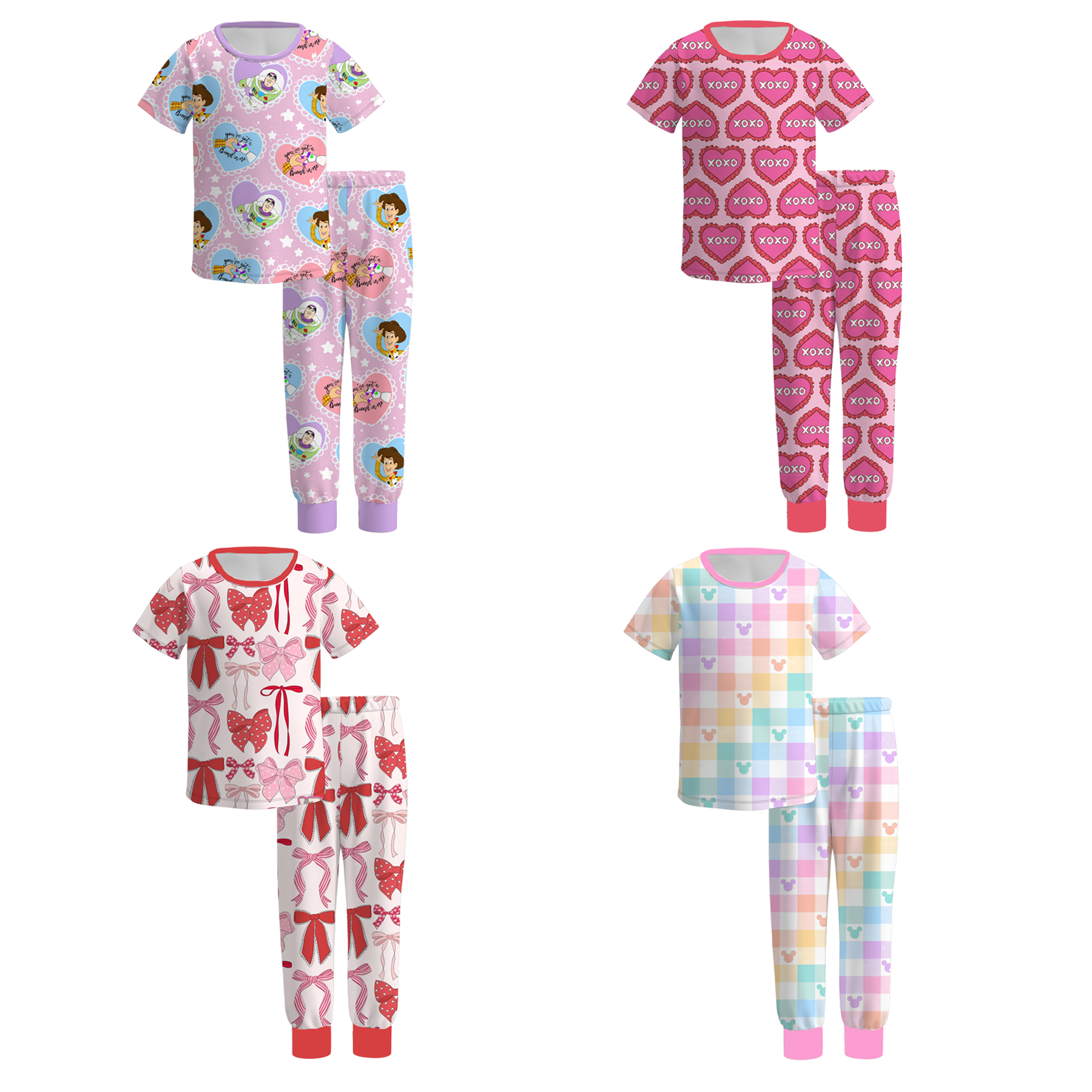 (Pre Order)Girls Valentine's Day Print Pajamas