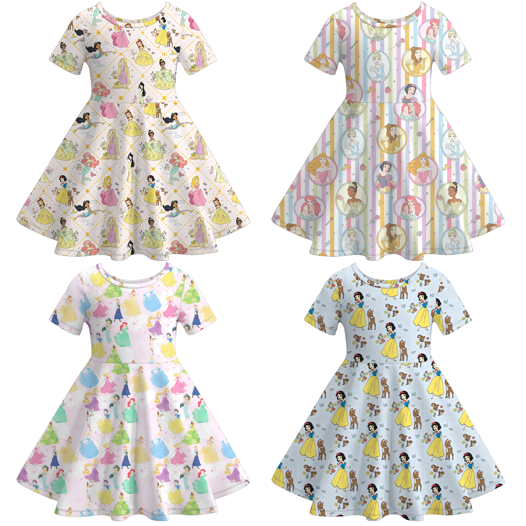 (Pre Order)Girls Spring&Summer Princess Print Dress