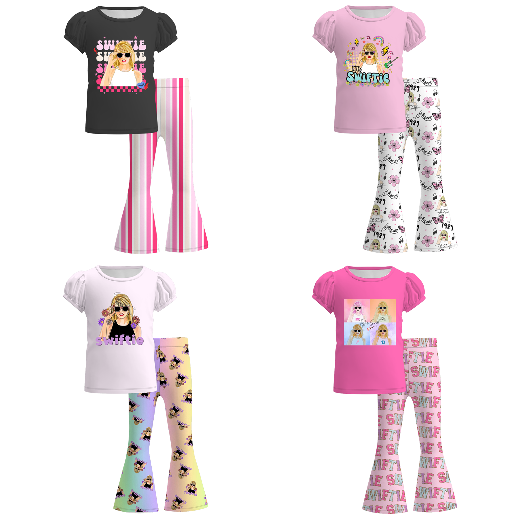 (Pre Order)Girls Spring and Summer TS Print Outfit Set