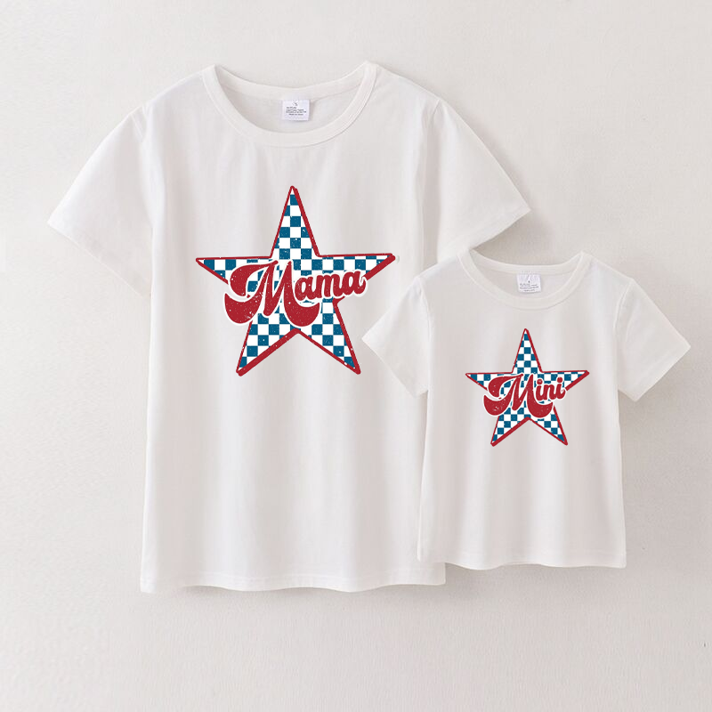 (Pre Order)Patriotic Mommy and Me White Cotton T-Shirts
