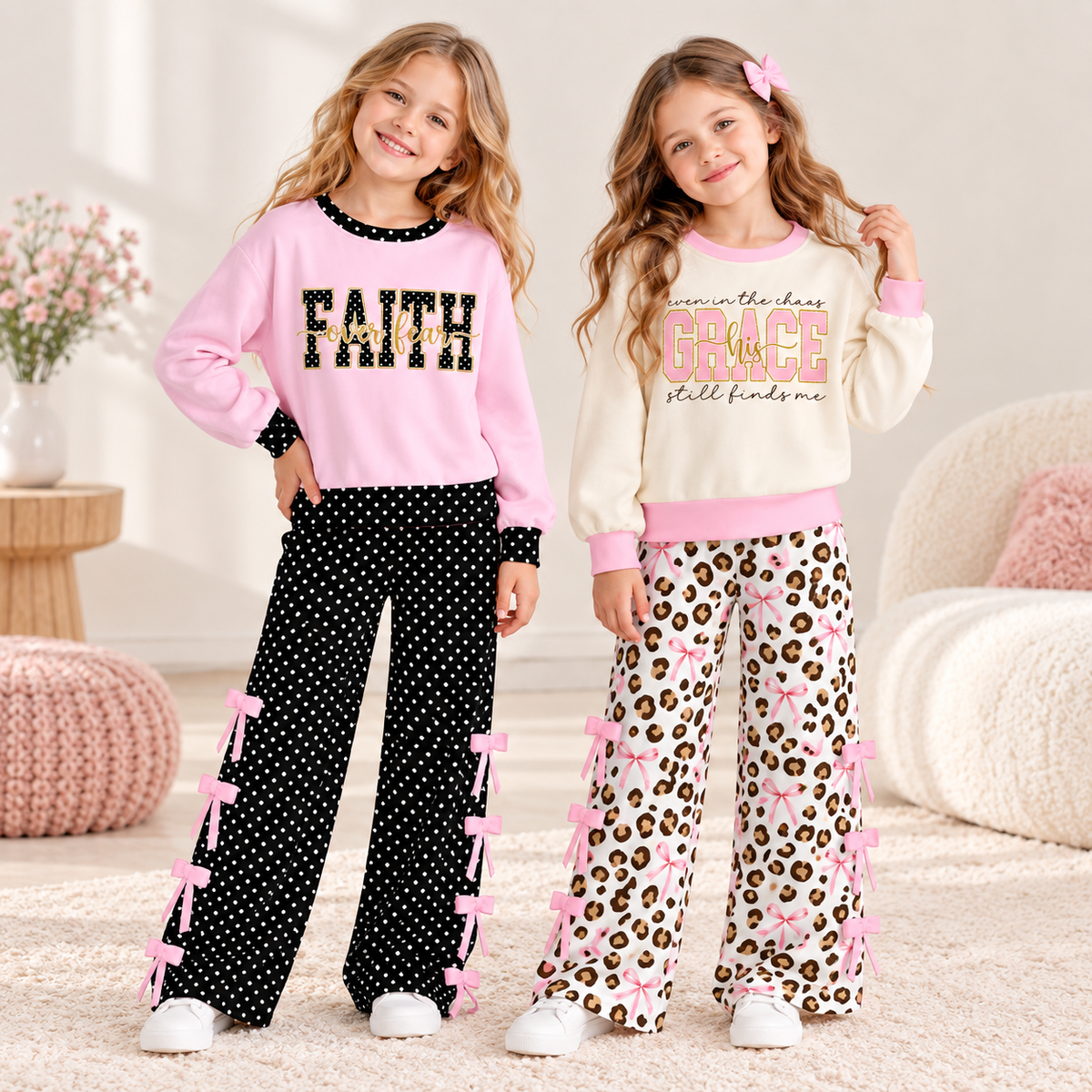 (Weekly Pre-Order)Girls Fall Print Outfit Set(Ends 10.11)