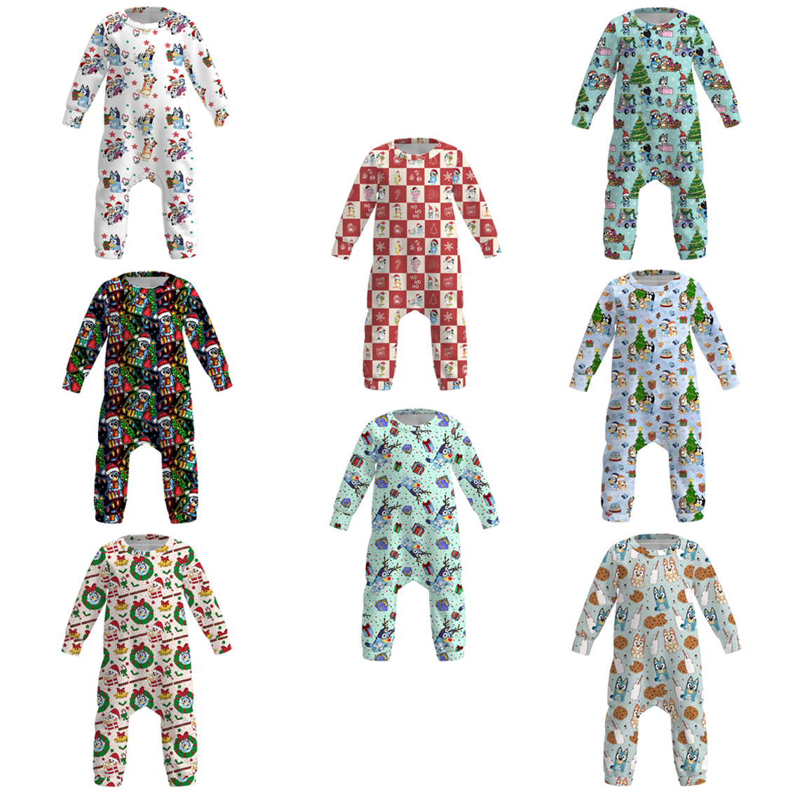 (Pre Order)Baby Boys Christmas Cartoon Print Romper