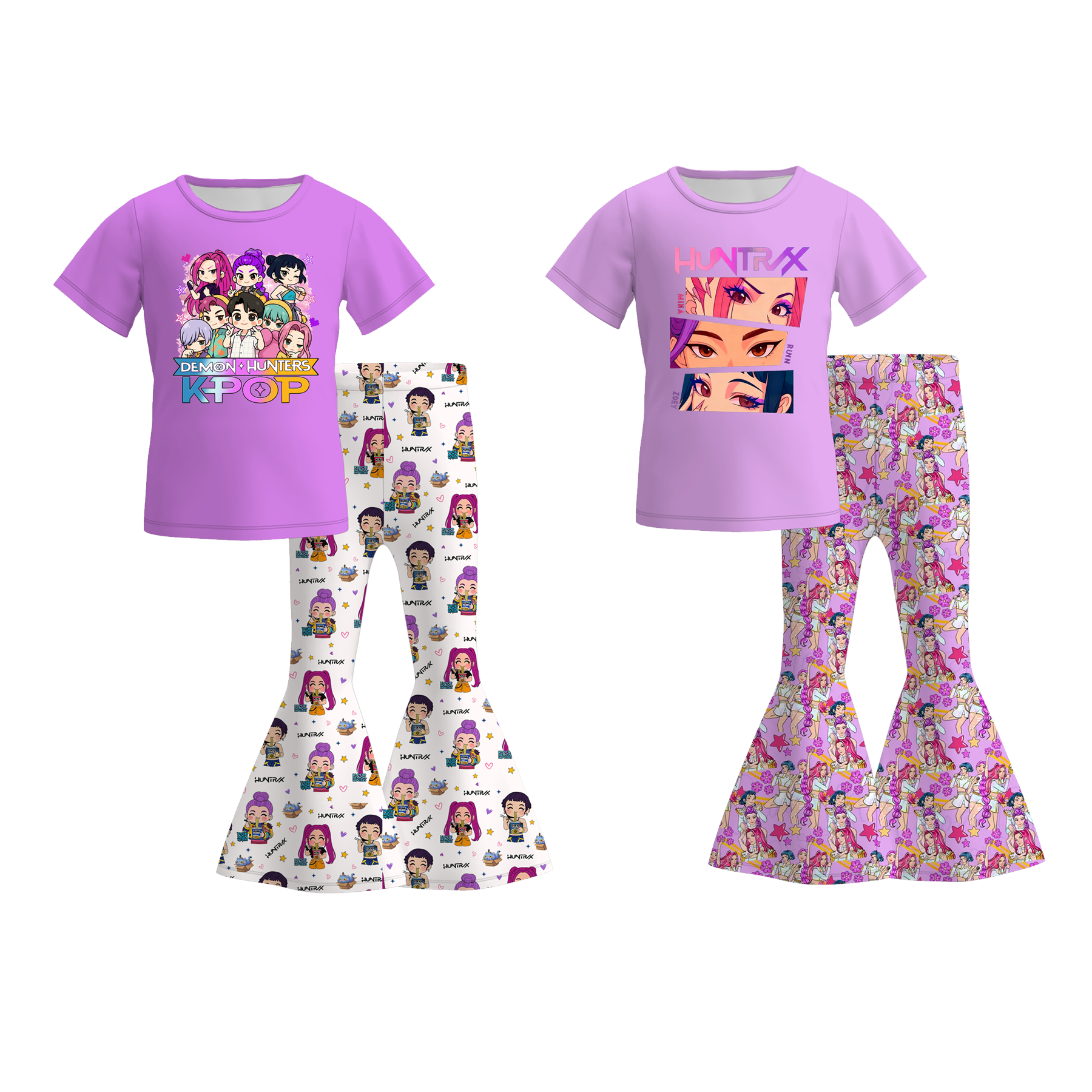 (Pre Order)Girls Spring&Summer Movie Character Print Outfit Set
