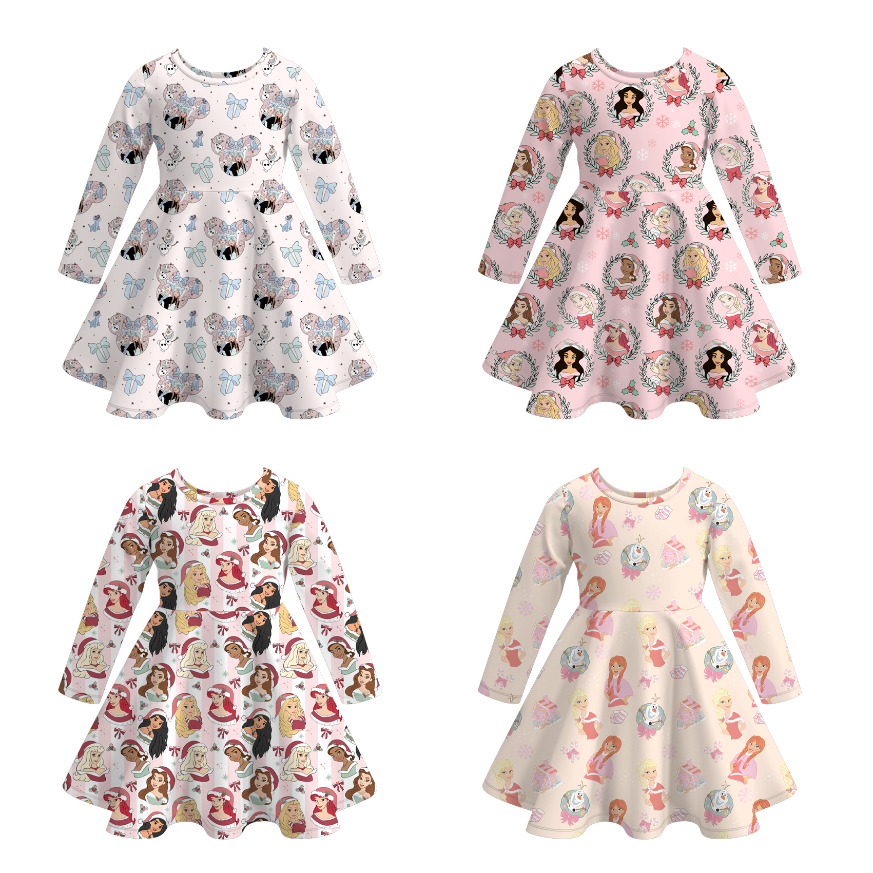 (Pre Order)Girls Fall&Winter Princess Print Dress