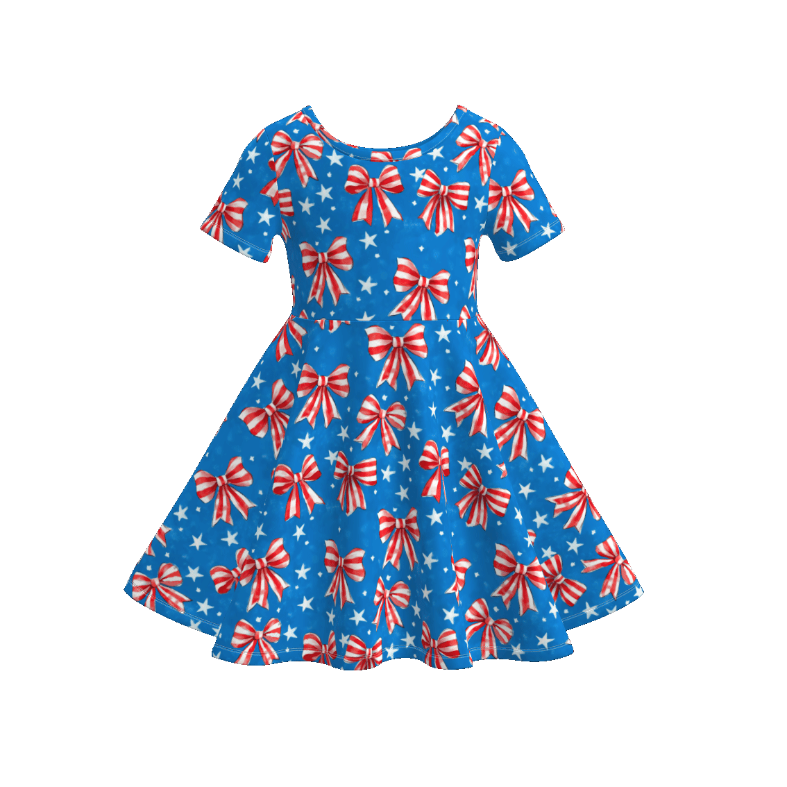 (Pre Order)Girls Patriotic Print Dress