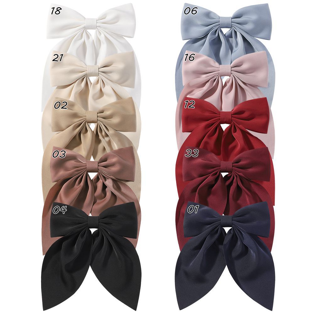 (Pre Order)Elegant Solid Color Large Bow Hair Clip