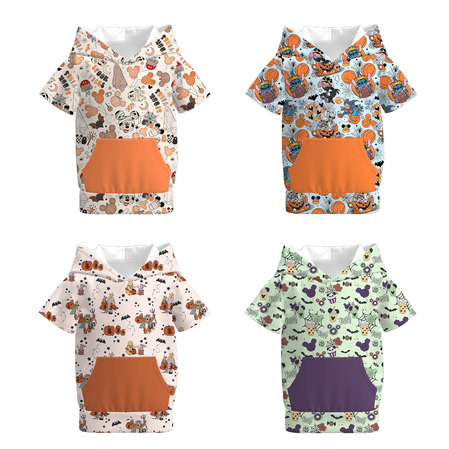 (Pre Order)Boys Halloween Cartoon Print Hoodie