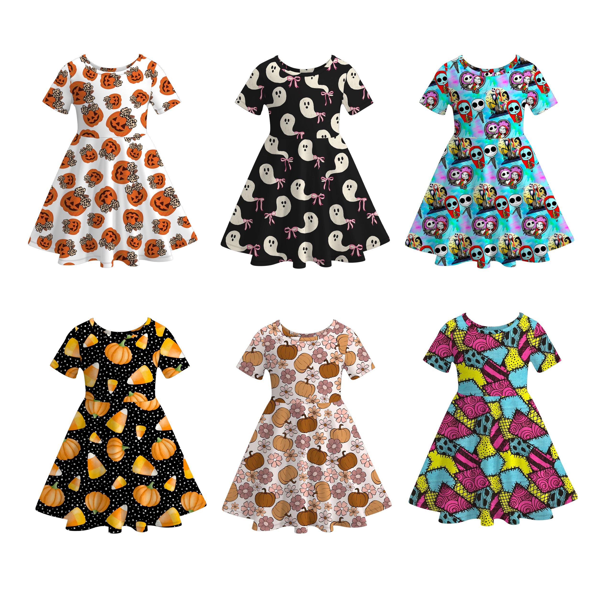 (Pre Order)Girls Halloween Print Dress