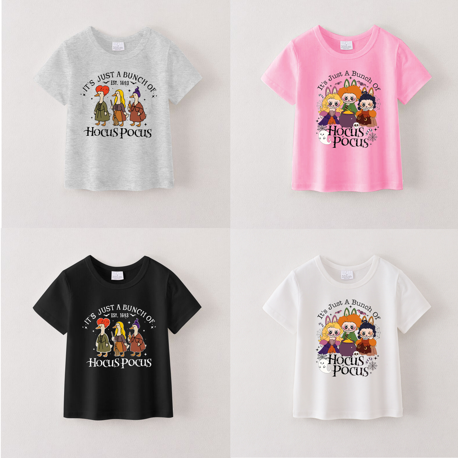 (Pre Order)Girls Halloween Cartoon Print Cotton Top