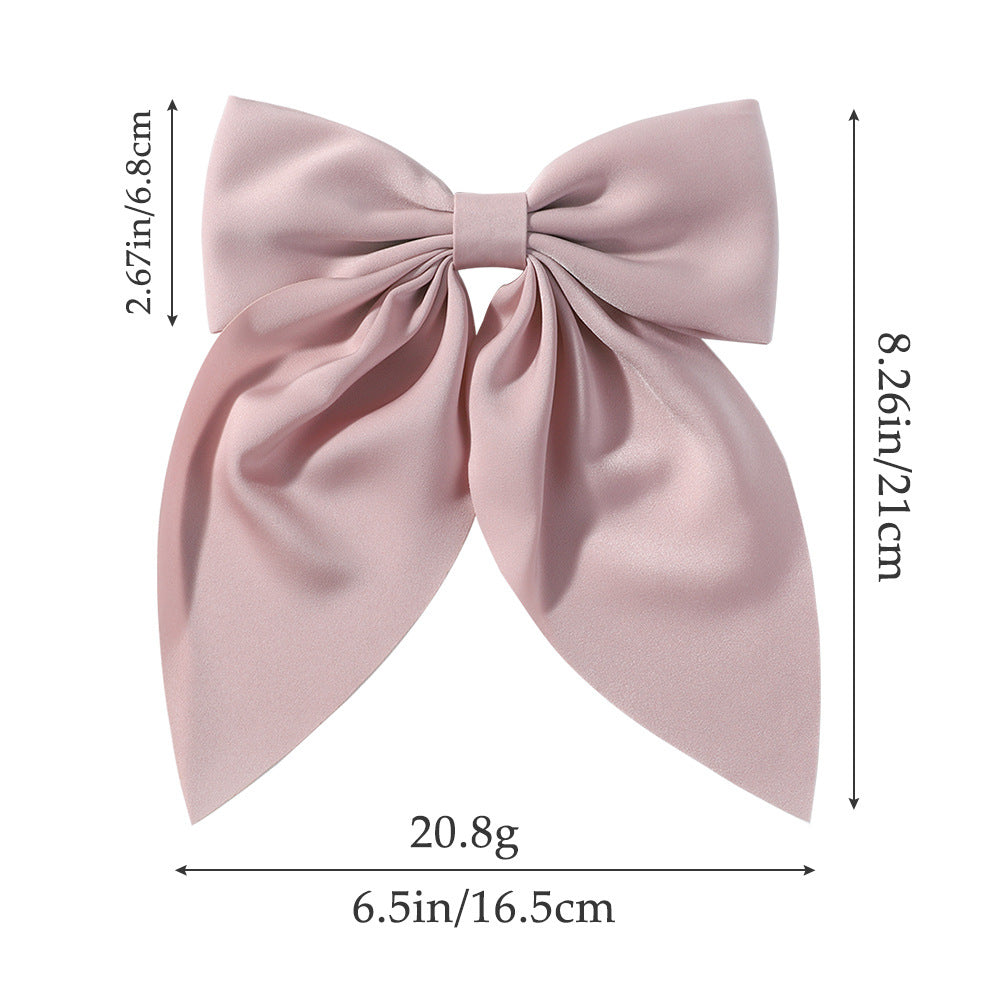 (Pre Order)Elegant Solid Color Large Bow Hair Clip