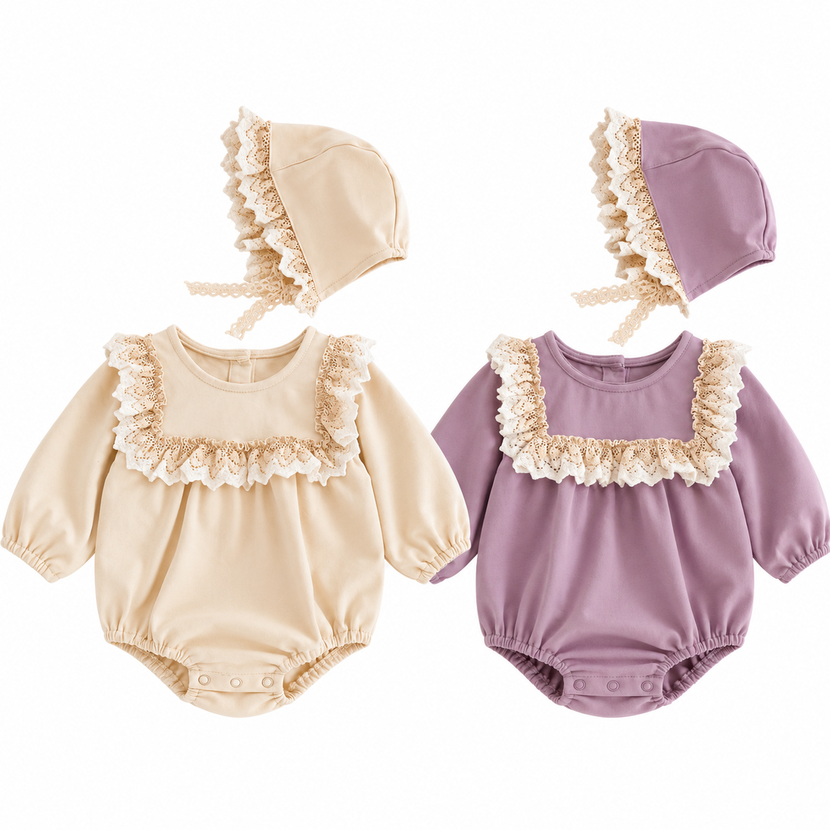 (Pre Order 2 Weeks)Toddler Girls Fall Lace Ruffle Romper
