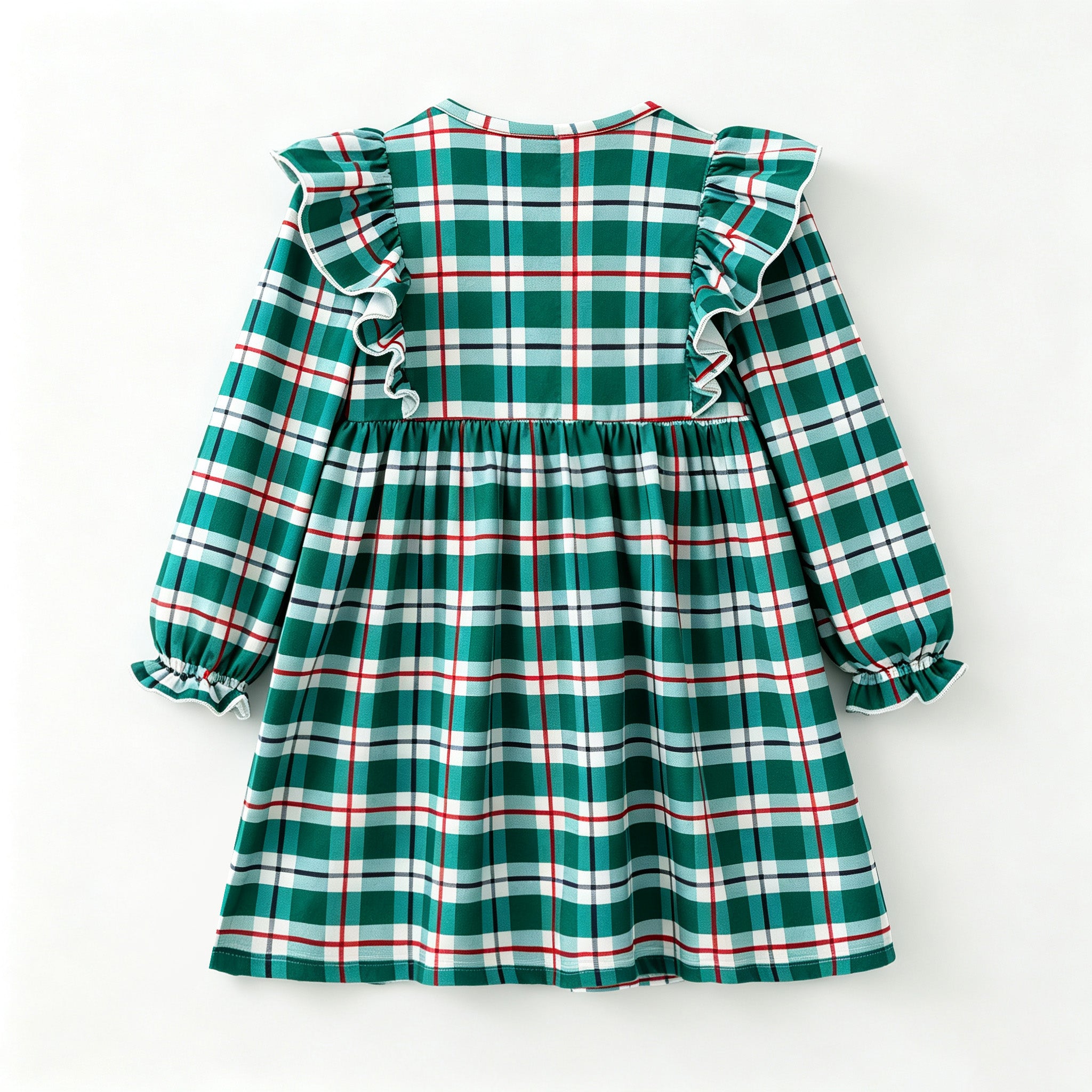 (In Stock)Girls Christmas Embroidery Smocked Dress