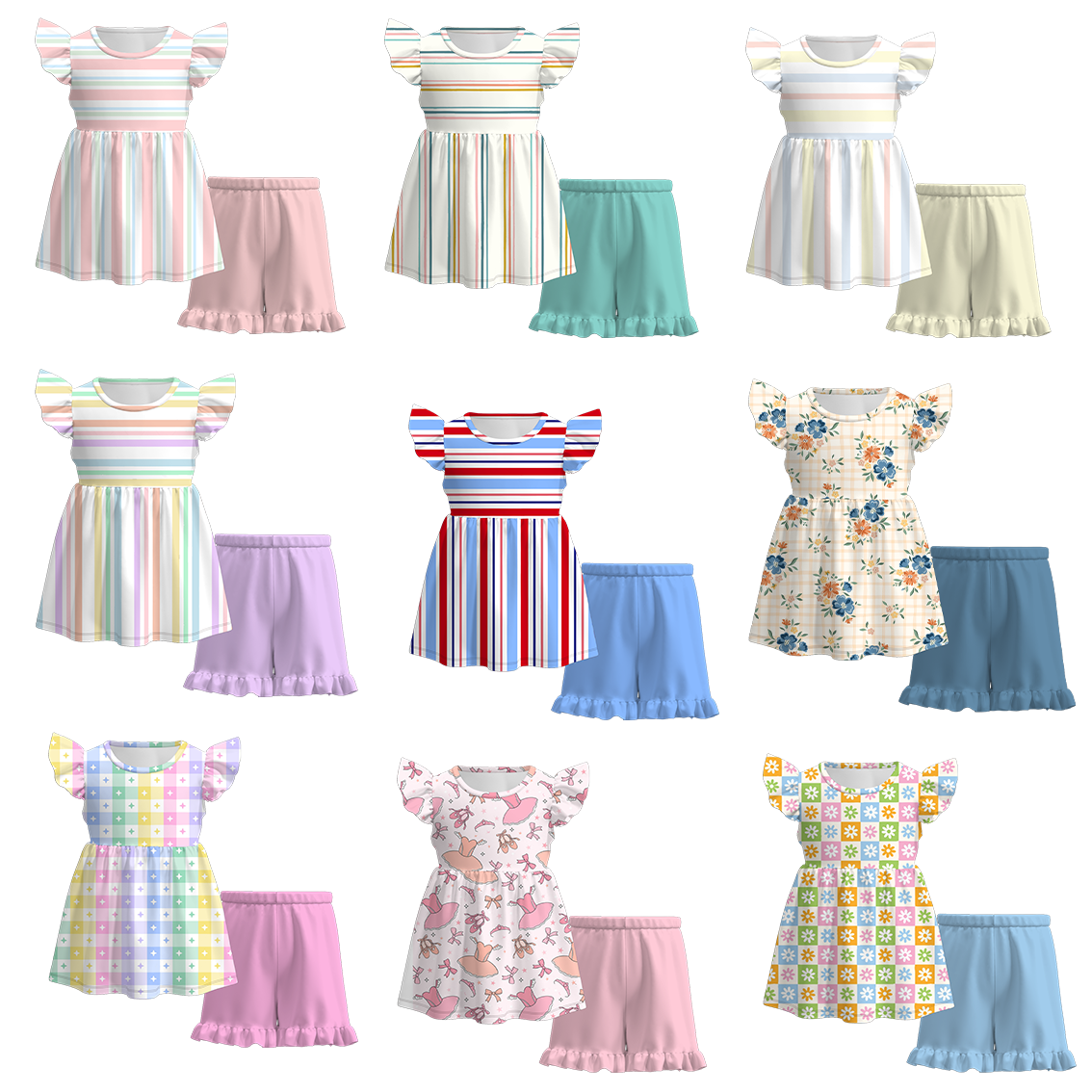 (Pre Order)Exclusive 2024 Summer Girls' Shorts Set