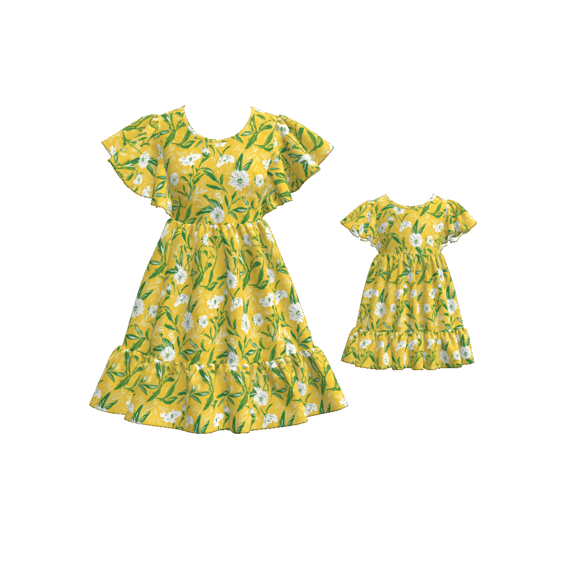 (Pre Order)Mommy and Me Spring and Summer Floral Print Dress