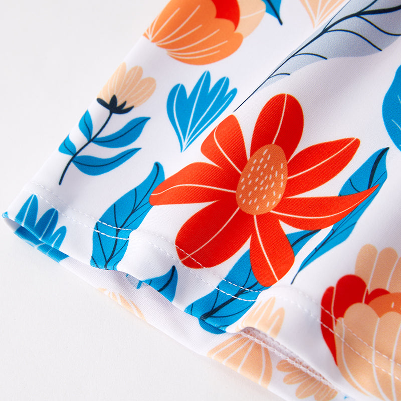 (In Stock)Daddy and Me Summer Floral Print Swim Trunks